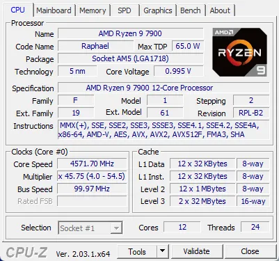 CPU-Z Graphics Tab